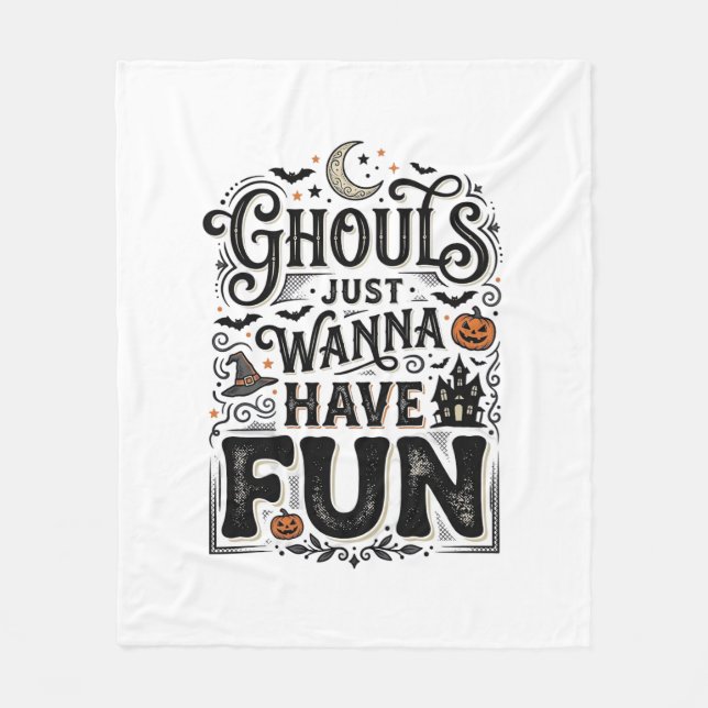 Ghouls Vill Ha Kul Halloween Vektordesign Fleecefilt (Framsidan)