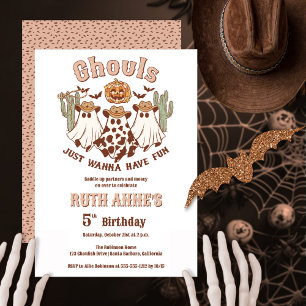 Ghouls vill ha Roligt Halloween Födelsedagsfest Inbjudningar