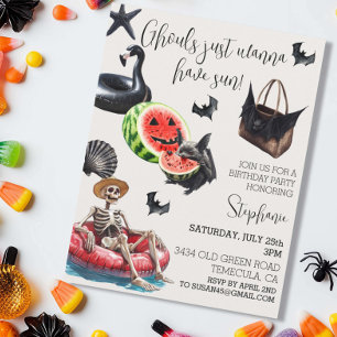 Ghouls Vill Ha Sol Summerween-fest Inbjudningar