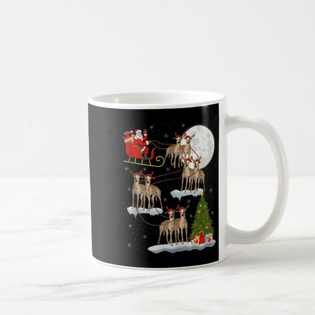 Ghound Dog Santa Sleigh Flying Funny Magical Chris Kaffemugg (Höger)
