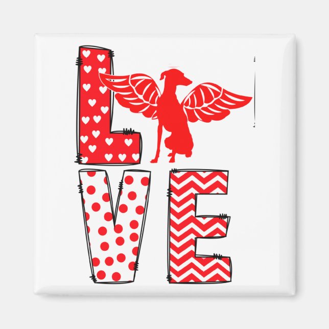 Ghound Valentines Day Love Valentine Cute Heart  Magnet (Framsidan)