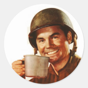 GI Cuppa Joe Runt Klistermärke