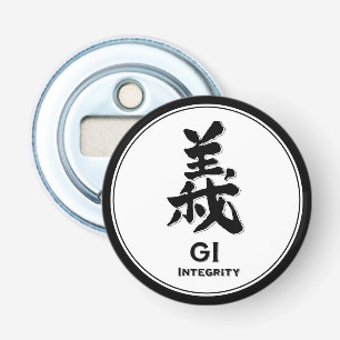 GI-integritetsbushido dygden samurai kanji tatueri Flasköppnare