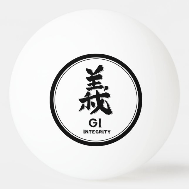 GI-integritetsbushido dygden samurai kanji tatueri Pingisboll (Framsidan)