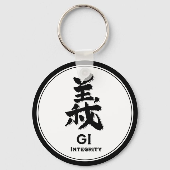 Gi Integrity Honety bushido dygsamurai kanji Nyckelring (Framsida)