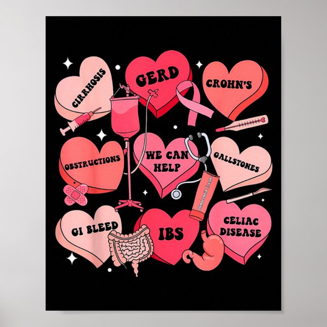 Gi Nurse Valentine Hearts Candy Gastroenterology E Poster (Framsidan)
