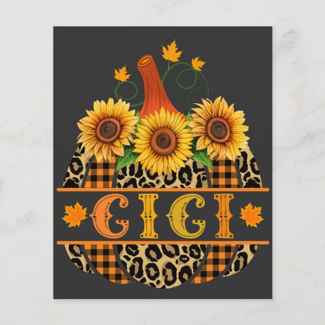 Gi Pumpkin Leopard Skriv ut solros Buffalo Play (Framsida)