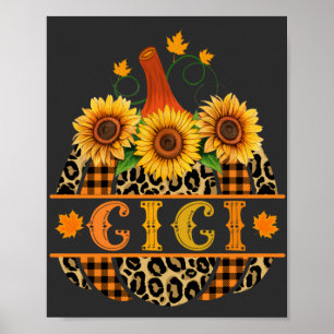 Gi Pumpkin Leopard Skriv ut solros Buffalo Play Poster