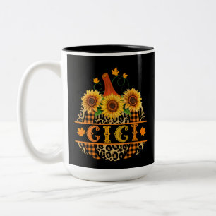 Gi Pumpkin Leopard Skriv ut solros Buffalo Play Två-Tonad Mugg