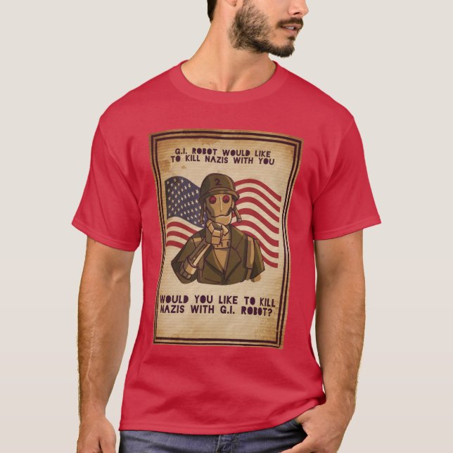 gi robot rolig t shirt (Framsida)