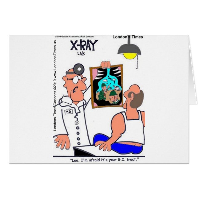 GI Tract Funny Gastrointestinal medicinska Tees-gå Hälsningskort (Framsidan Horizontal)