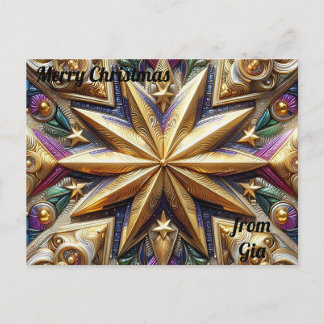 GIA ~ CHRISTMAS ~ 3D star pattern ~ Vykort
