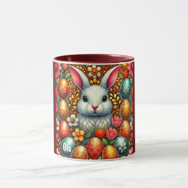 GIA ~ Påskharen Ägg Blommor ~ Mugg (Center)