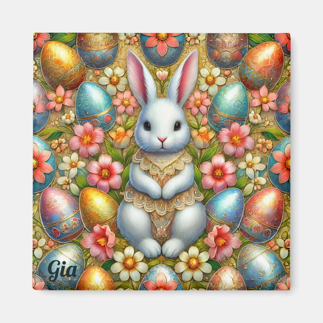 GIA ~ Påskharen och ägg ~  Magnet (Framsidan)