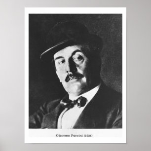 Giacomo Puccini (1858-1924) 1924 (fotolitho) (b/w) Poster
