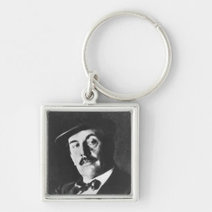 Giacomo Puccini (1858-1924) 1924 (photolithoen) Fyrkantig Silverfärgad Nyckelring