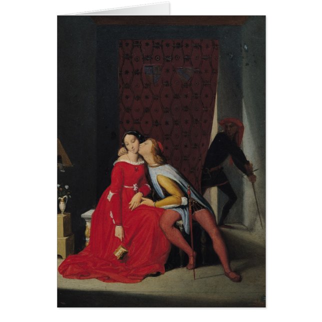Gianciotto upptäcker Paolo och Francesca, 1814 Hälsningskort (Framsidan)