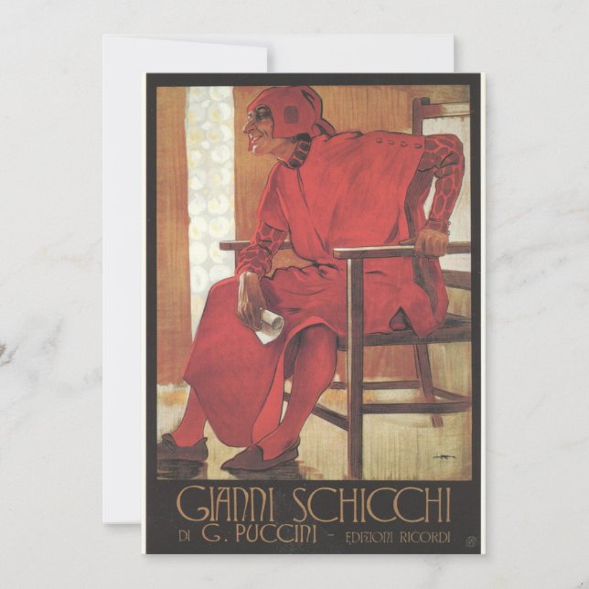 Gianni Schicchi Poster (Puccini) Inbjudningar (Framsida)