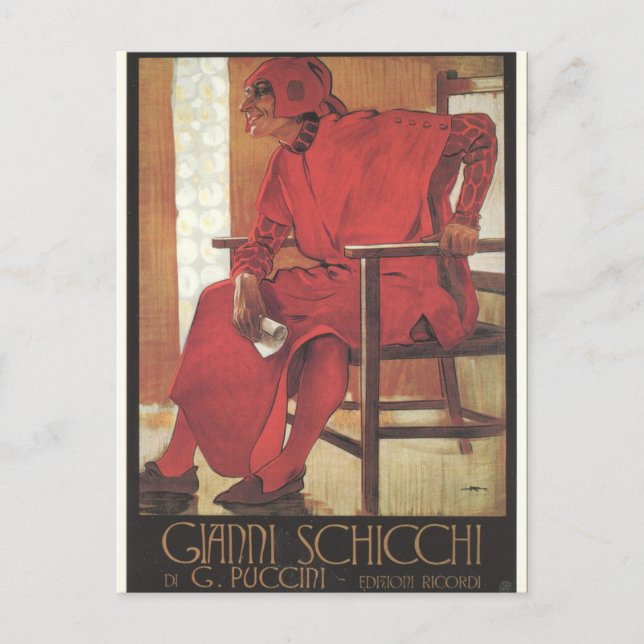 Gianni Schicchi Poster (Puccini) Vykort (Framsida)