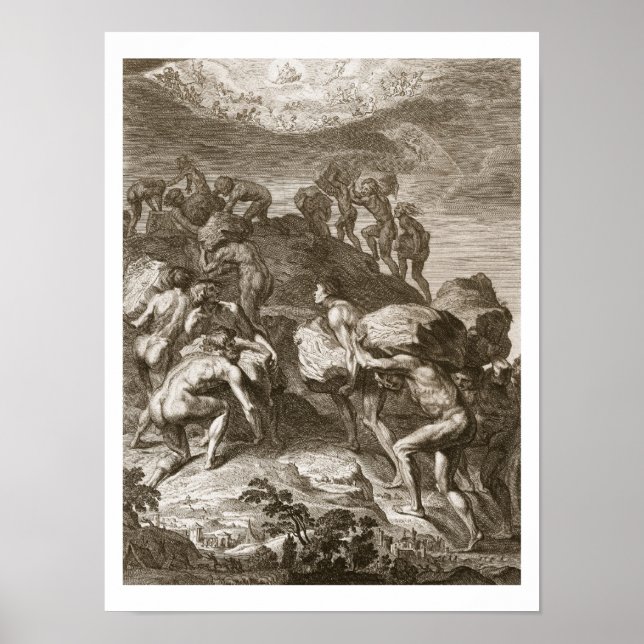 Gianserna försökte  himmel genom Piling Mount Poster (Framsidan)