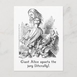 Giant Alice stör Jury (Literally) Vykort