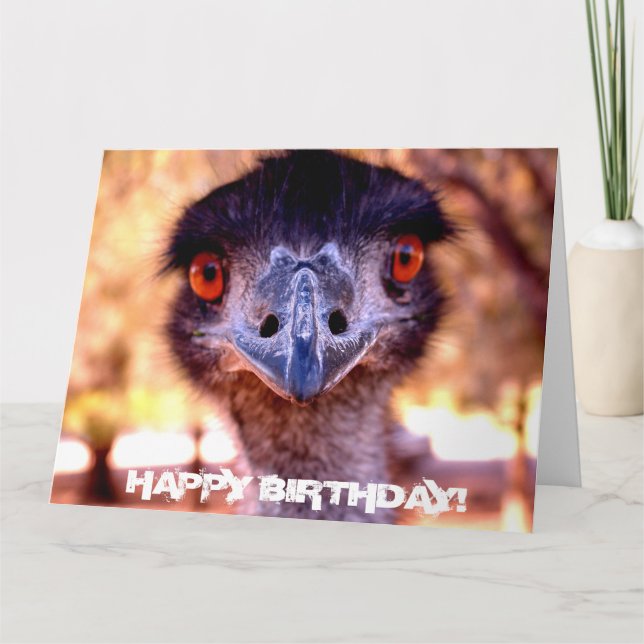 Giant Australian Birthday Card EMU Kort (Framsida)