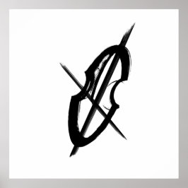 Giant Black White Cello Music Musician Teckning Poster