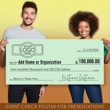 Giant Blank Check for Sweepstakes, Awards, Charity