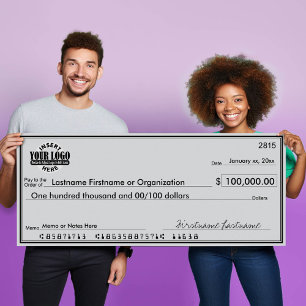 Giant Blank Check for Sweepstakes & Awards Poster