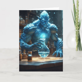 Giant Blue Ghoul Halloween Helgkort