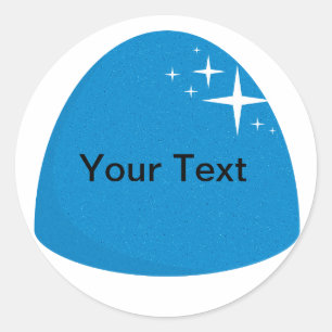 Giant Blue GumDrop Candy Buffet Party Sticker Runt Klistermärke