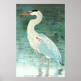 Giant blue heron poster