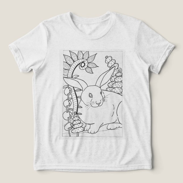 Giant bunny kanin till färg t shirt (Design Framsida)