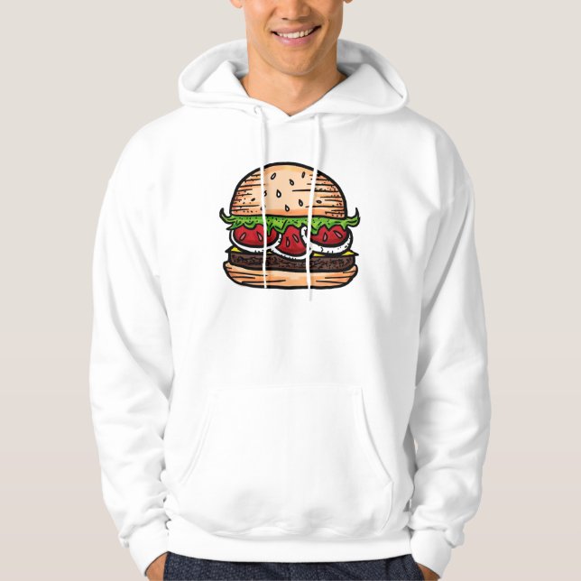 Giant burger humor hoodie (Framsida)