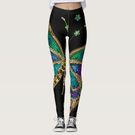 Giant Butterfly Jewel Färgad Mosaic Leggings