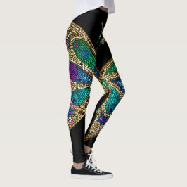 Giant Butterfly Jewel Färgad Mosaic Leggings