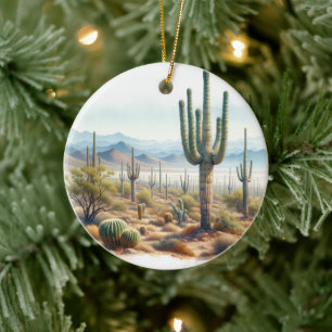 Giant Cacti of Saguaro nationalpark Julgransprydnad Keramik