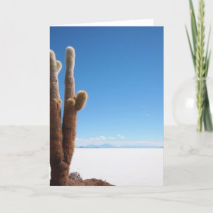 Giant cactus på hälsningskortet Salar de Uyuni Kort