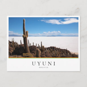 Giant cactus vid Salar de Uyuni i Bolivia Vykort