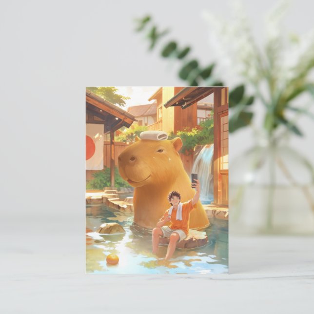 Giant Capybara - Hett Vår Illustration Vykort (Stående Fram)