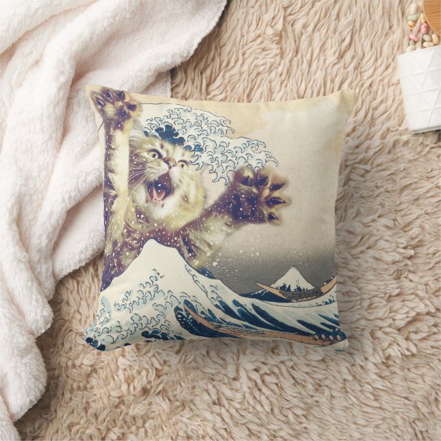 Giant Cat Wave - den Underbara vågen av Kanagawa Kudde (Filt)