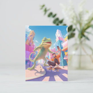Giant Chameleon - City Illustration Vykort