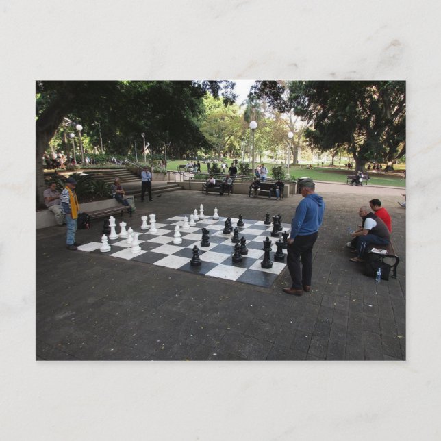 Giant Chess Game in Hyde Park, Sydney Postcard Vykort (Framsida)