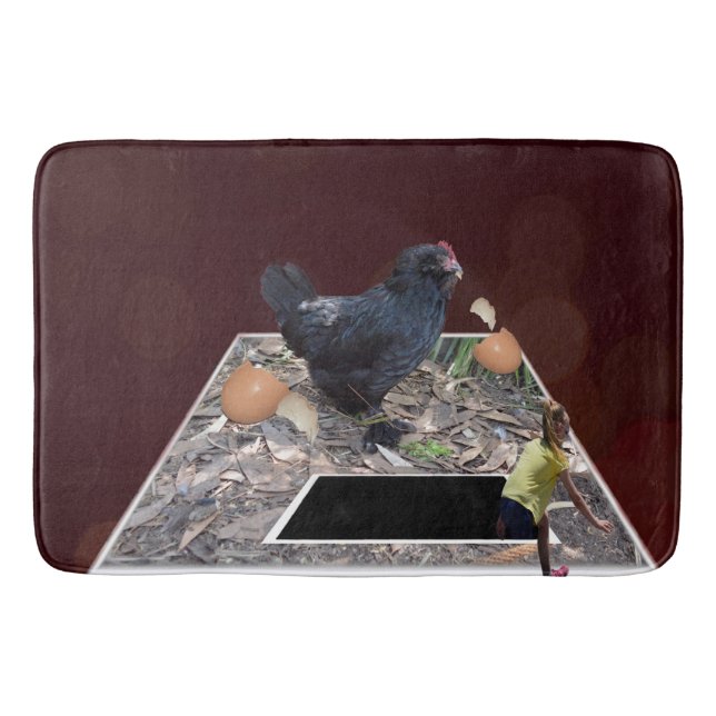 Giant Chicken Egg Crusher Large Memory Bathmat Badrumsmatta (Framsidan)