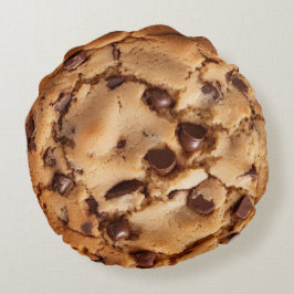 Giant Chocolate Chip Cookie Round Pillow Decor Rund Kudde