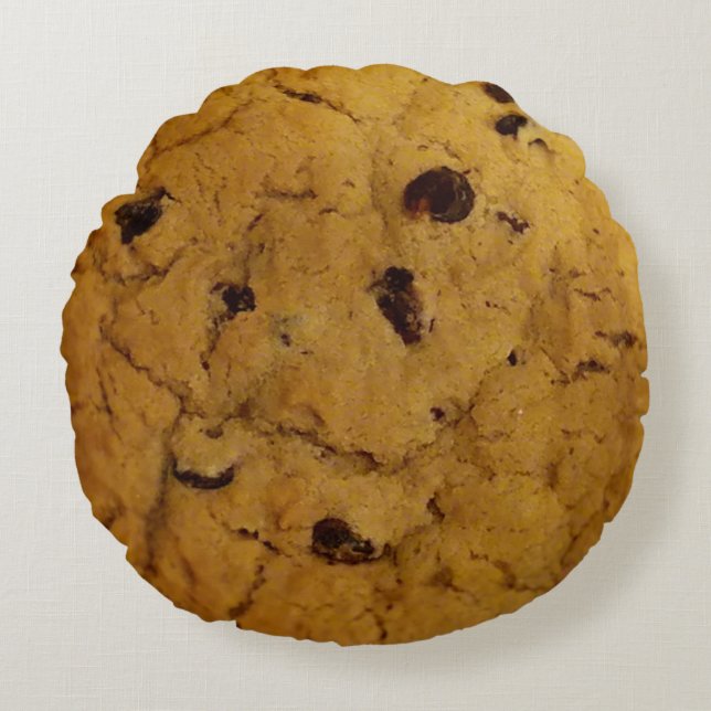 Giant Chocolate Chip Cookie Rund Kudde (Framsidan)