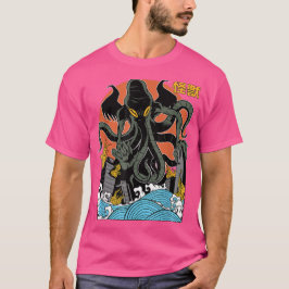 Giant Cthulhu Sunset Japanese T Shirt