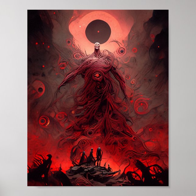 Giant Demon CreatMörk Fantasy Horror Poster (Framsidan)