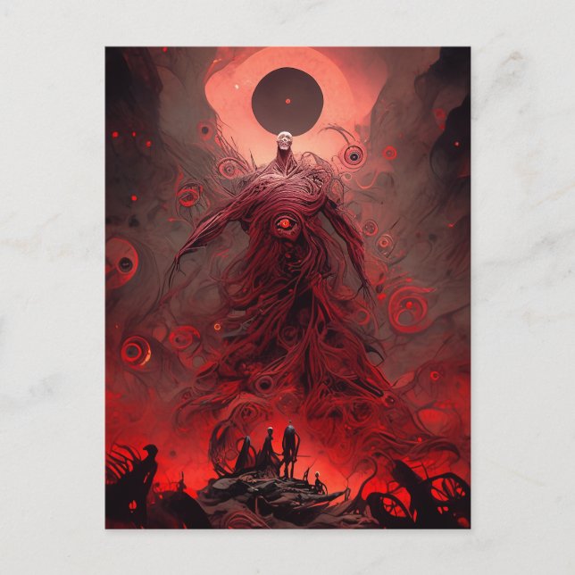 Giant Demon CreatMörk Fantasy Horror Vykort (Framsida)