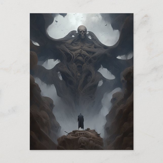 Giant Demon CreatMörk Fantasy Horror Vykort (Framsida)